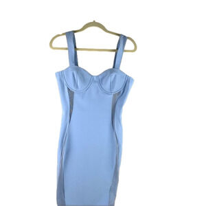 QUII Exquisite Collection Blue Fitted Bodycon  Dress